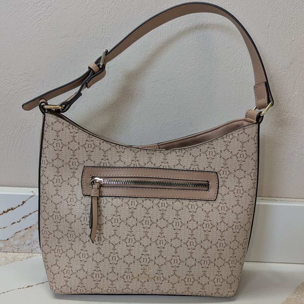 Nanette Lepore shoulder bag in tan and beige. In excellent condition!
